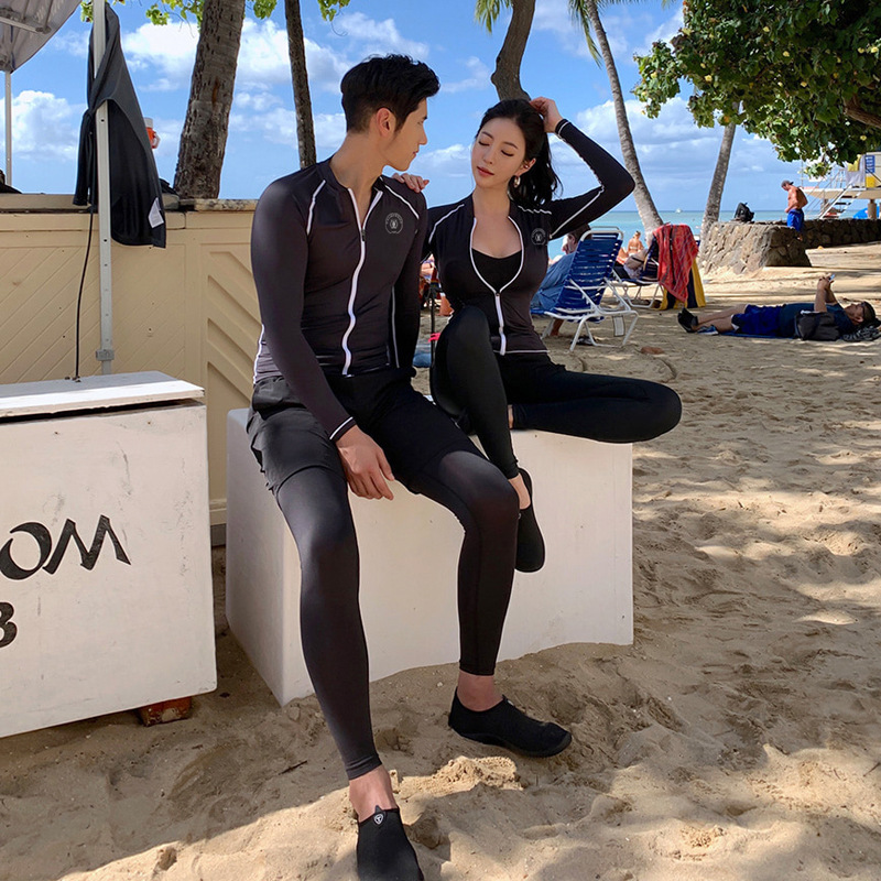 Diving suit women's jellyfish suit slimming snorkeling long-sleeved swimsuit split suit couple surfing suit men's swimsuit South Korea