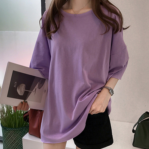 Women's Summer Large Size Candy Color Short Sleeve T-Shirt Korean Ins Half Sleeve Top Clothing
