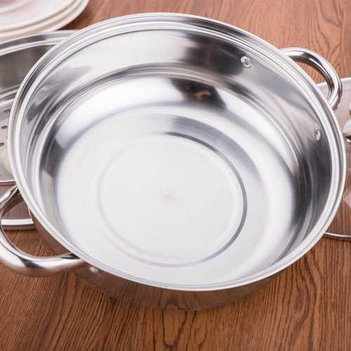 Stainless steel soup steamer, double-layer steamer, household induction cooker, hot pot, steaming and cooking gift pot, can be made with LOGO