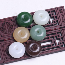 新疆白玉平安扣吊坠玉石外蒙料菠菜绿碧玉挂件玉器工艺品现货批发