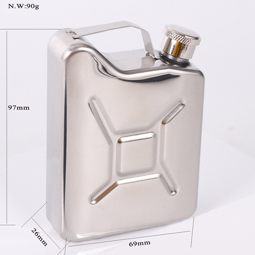 Supply of cross-border portable outdoor camping oil jug and oil barrel shape thickened stainless steel flask and white wine bottle