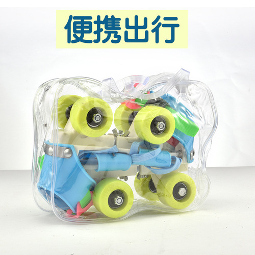 Children's adjustable roller skates, double row roller skates, simple four-wheel roller skates, heelys, walking shoes, factory direct sales