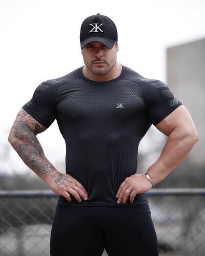 Fitness clothing coach sports t-shirt muscle tights men's high elastic training clothing short-sleeved fitness clothing for men