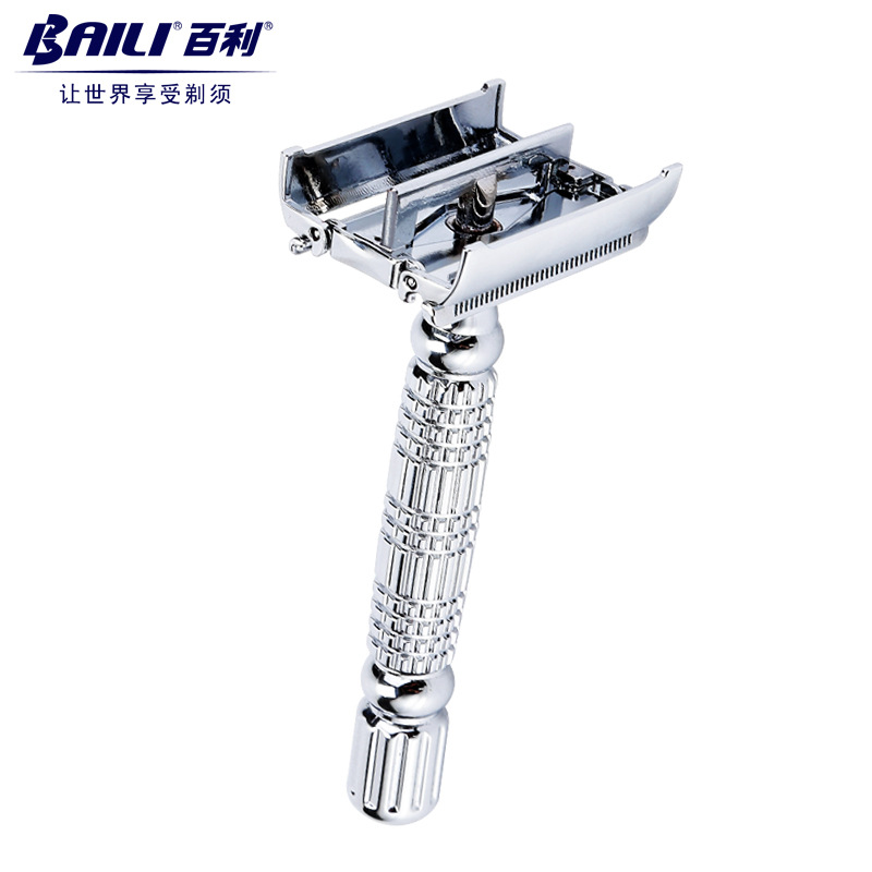 Baili Bailey Twist-Open Double-Sided Double-Blade Razor Men's Manual Old-Fashioned Razor Shaver Bd179