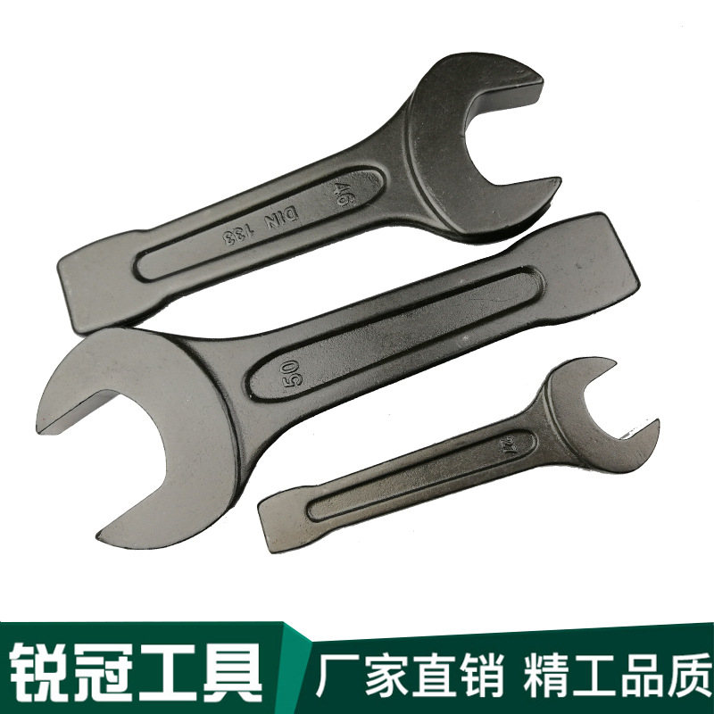 CRV de alta resistencia llave de rosca abierta cromo vanadio de acero de una sola cabeza llave sólida abierta llave especial industrial grande