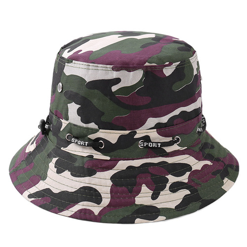 Fisherman Hat Women's Korean Version Solid Color Breathable Fashion Camouflage Sunshade Basin Hat Spring and Summer Sun Protection Reversible Sun Hat