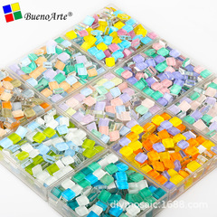1 cm crystal glass mosaic diy loose colored small stones children's mosaic patch material wholesale