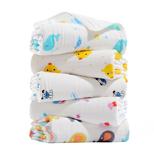 Manufacturer wholesale 110*110cm pure cotton baby bath towel six-layer gauze children's quilt bubble cotton infant children's blanket
