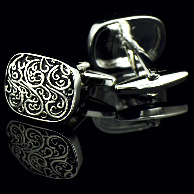 Retro Roman Pattern Cufflinks, French-Style Shirt and Suit Cufflinks, Men's Business and Wedding Gifts, Factory Wholesale