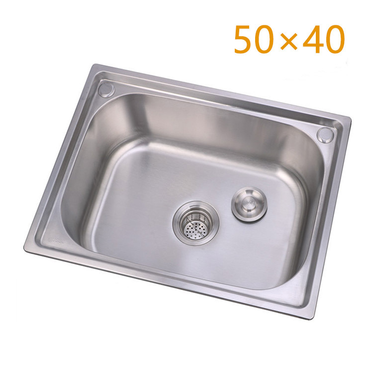 Fábrica al por mayor 304 fregadero de acero inoxidable fregadero de la cocina fregadero cepillado mesa de lavado de vegetales piscina cuenca única cuenca de lavado de vegetales