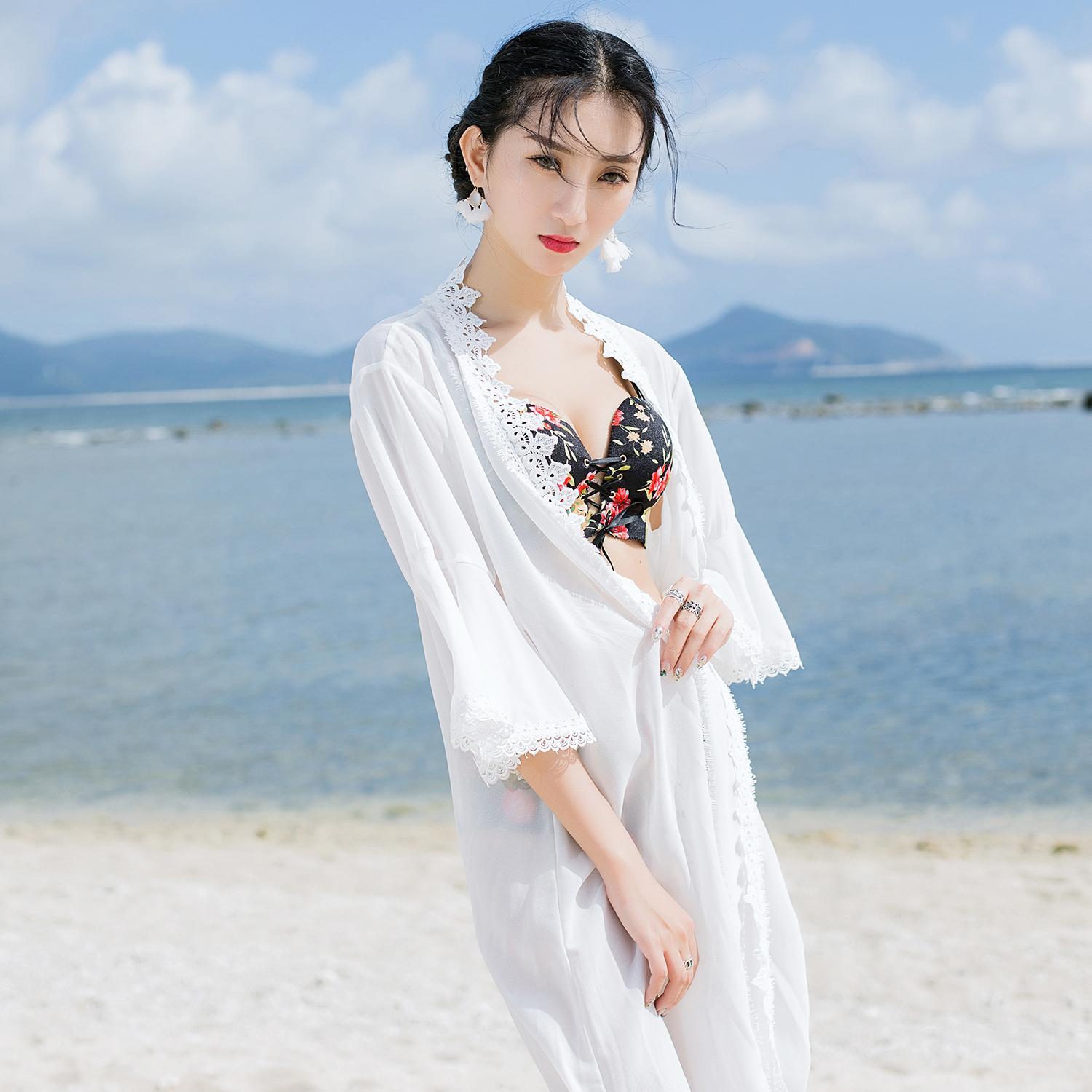 2019中长款雪纺开衫防晒衣新款宽松薄款外套空调衫显瘦大码罩衫