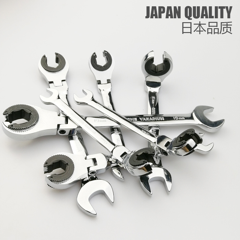 Nueva Llave de trinquete de tubo abierto giratorio llave de ciruela bayoneta universal trinquete rápido llave de doble propósito abierta