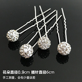 Venta caliente nupcial pelo tenedor perla flor accesorios para el cabello diamante incrustado PIN en forma de U clip horquilla cabeza joyería pieza única