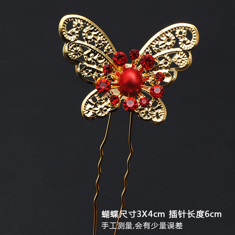 Venta caliente nupcial pelo tenedor perla flor accesorios para el cabello diamante incrustado PIN en forma de U clip horquilla cabeza joyería pieza única