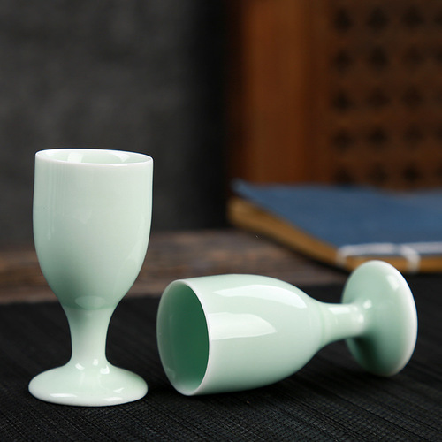 Yingjie ceramic wine glass wine cup white wine glass spirit glass goblet small wine glass single Japanese white wine glass wine set