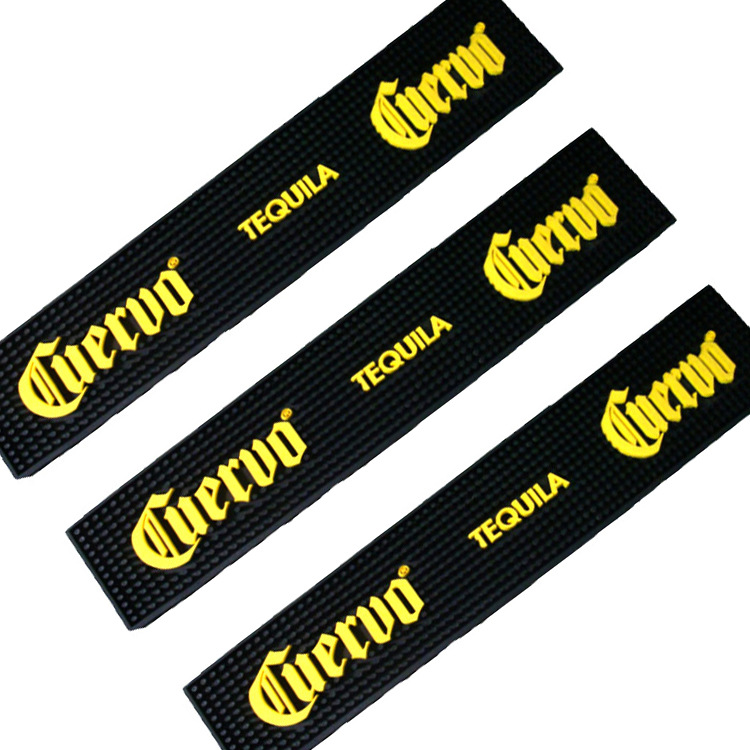 生产PVC吧台垫酒吧垫长方形加厚橡胶吧垫黑色防滑隔水垫东莞厂家