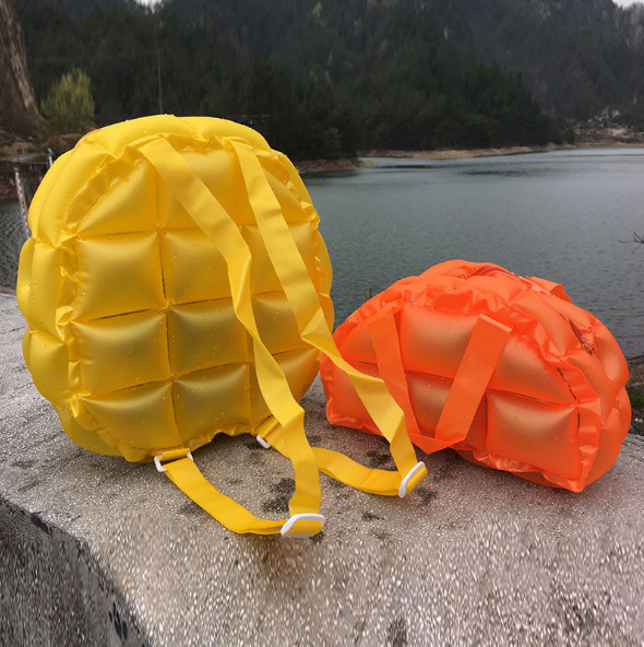 批发PVC充气背包透明小清新糖果防水双肩包气泡游泳收纳沙滩包