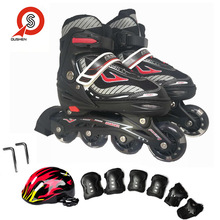 厂家 成人轮滑鞋溜冰鞋 黑红蓝二色 铝架的可调节旱冰鞋批发
