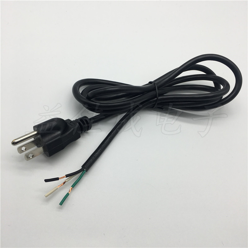 1.51.8米美标插头品字尾电源线电脑电源专用线美规三插单头线黑色