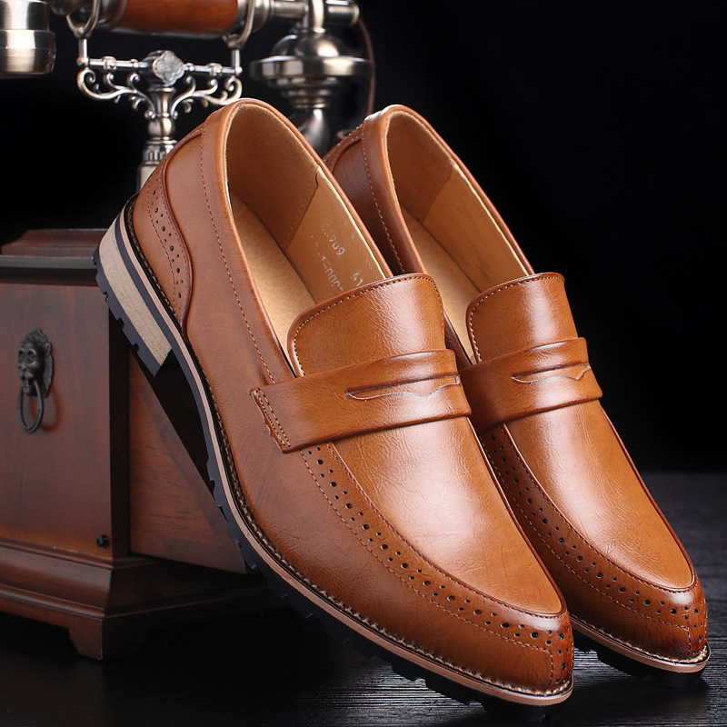2025 Trendy Men's Shoes Spring New Easiest for Match Red Leather Shoes Men's Casual British Slip-On Leather Shoes Men's Dropshipping 2025 Trendy Men's Shoes Spring New Easiest for Match Red Leather Shoes Men's Casual British Slip-On Leather Shoes Men's Dropshipping