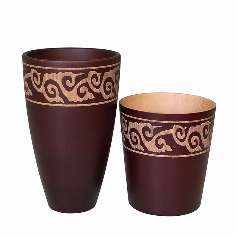Fábrica directa creativa taza de té chino cilíndrico práctico taza de madera anti-escaldado taza de madera al por mayor gran cantidad de descuento
