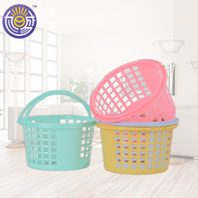 厂家批发家用PP塑料置物篮子 阳台晾衣服圆形提篮 浴室衣物收纳篮