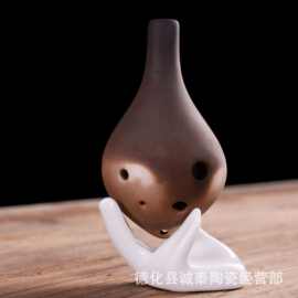 熏烧陶笛6孔中音ac调 长嘴风雅陶笛六孔音准好初学培训琴行教学款