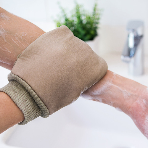 Bath towel for women and men, bath towel, back rub gloves, bath towel, gray gloves for adults and children, double-sided frosted household