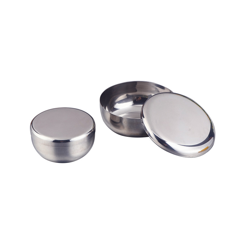 Acero inoxidable engrosado tazón de arroz coreano tazón de muestra tazón de sopa con tapa arroz al vapor Corea del Sur cocina pequeño tazón encurtidos tazón