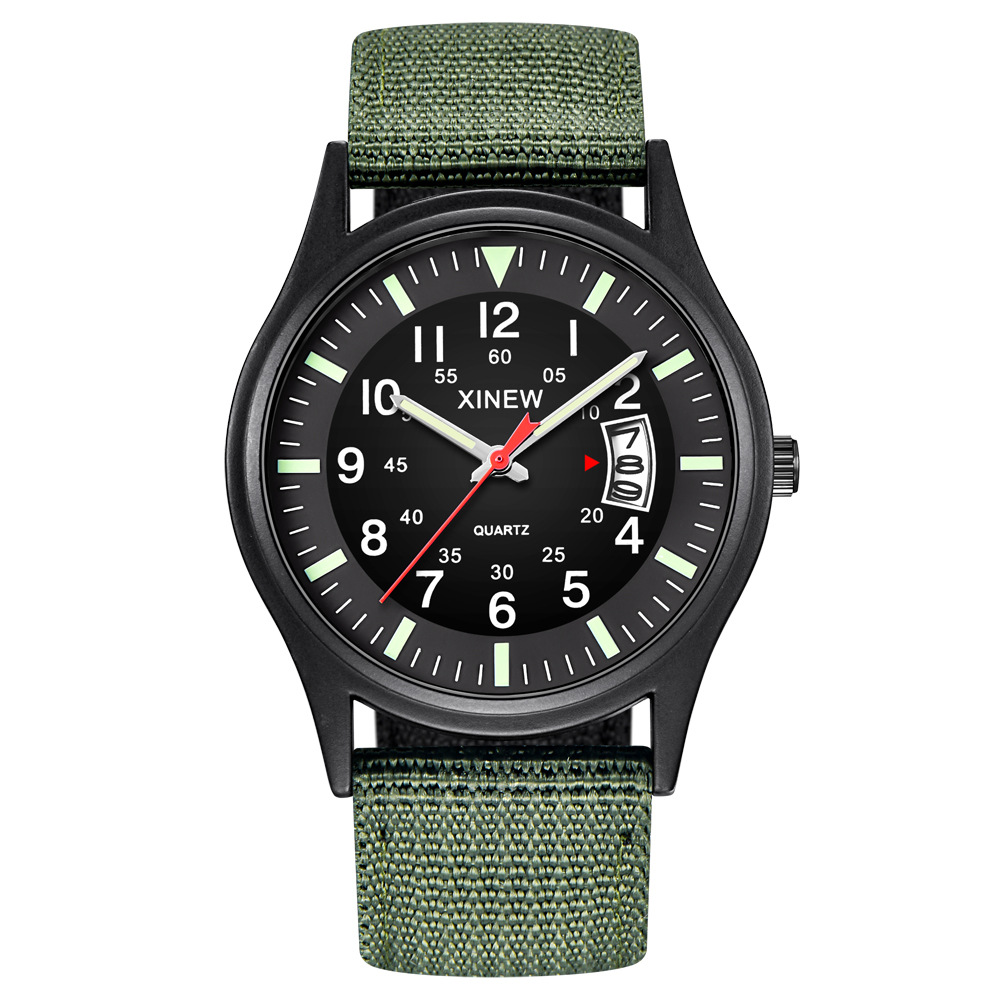 XINEW marca reloj de los hombres de moda correa de nylon reloj de comercio exterior nuevo calendario reloj de cuarzo reloj deportivo estudiante