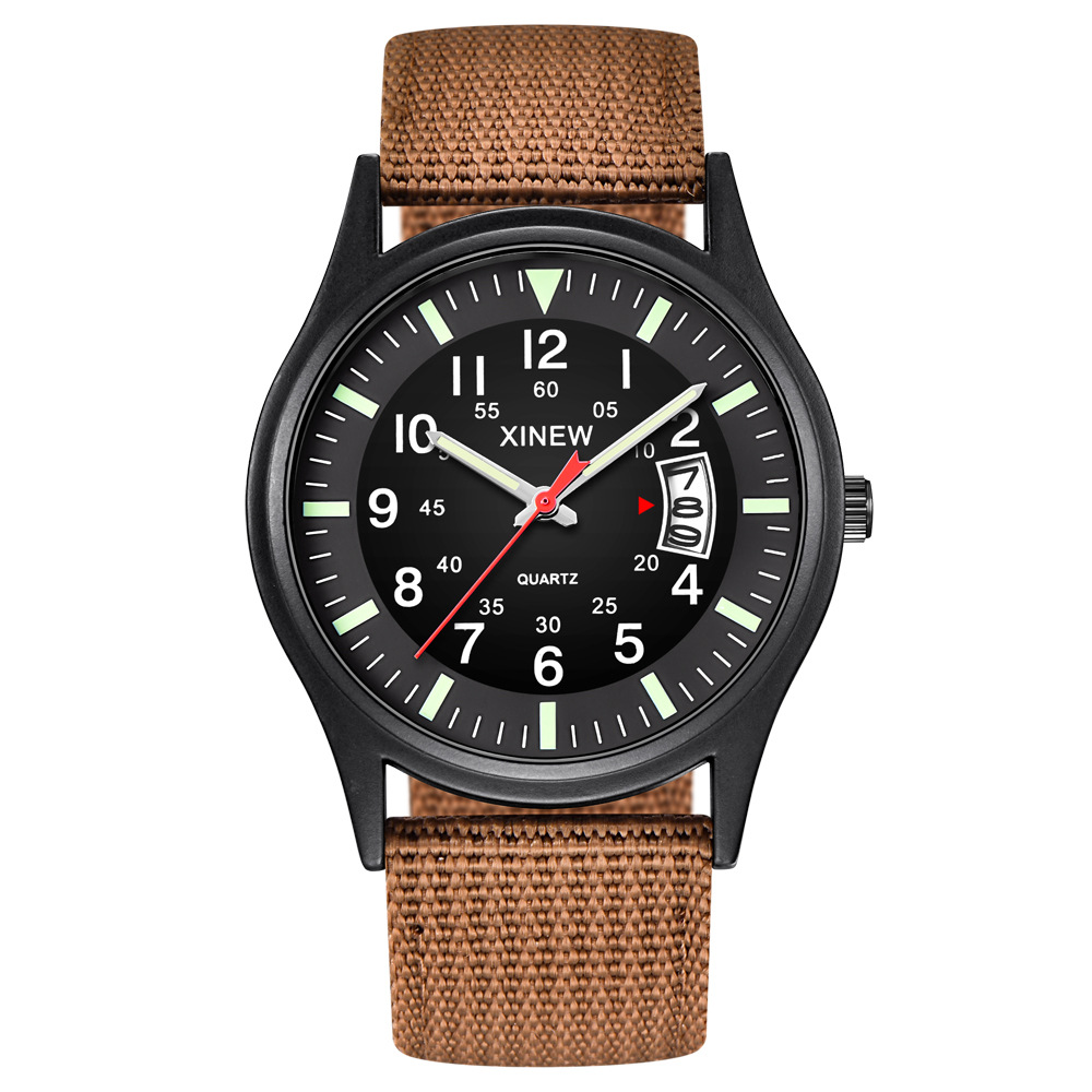 XINEW marca reloj de los hombres de moda correa de nylon reloj de comercio exterior nuevo calendario reloj de cuarzo reloj deportivo estudiante