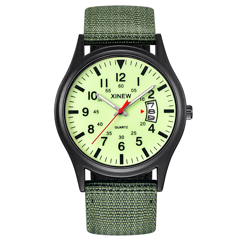 XINEW marca reloj de los hombres de moda correa de nylon reloj de comercio exterior nuevo calendario reloj de cuarzo reloj deportivo estudiante
