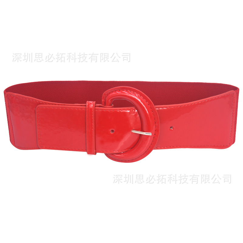 2018 nuevo estilo japonés y coreano estilo europeo y americano cinturón de mujer súper delgado de cuero ancho sello de cintura ventas directas de fábrica