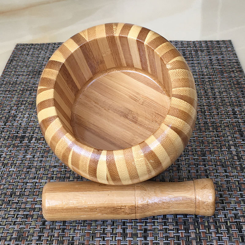 Fuente de origen natural bambú amoladora de ajo cocina amoladora de bambú Registro de bambú grano jengibre amoladora al por mayor