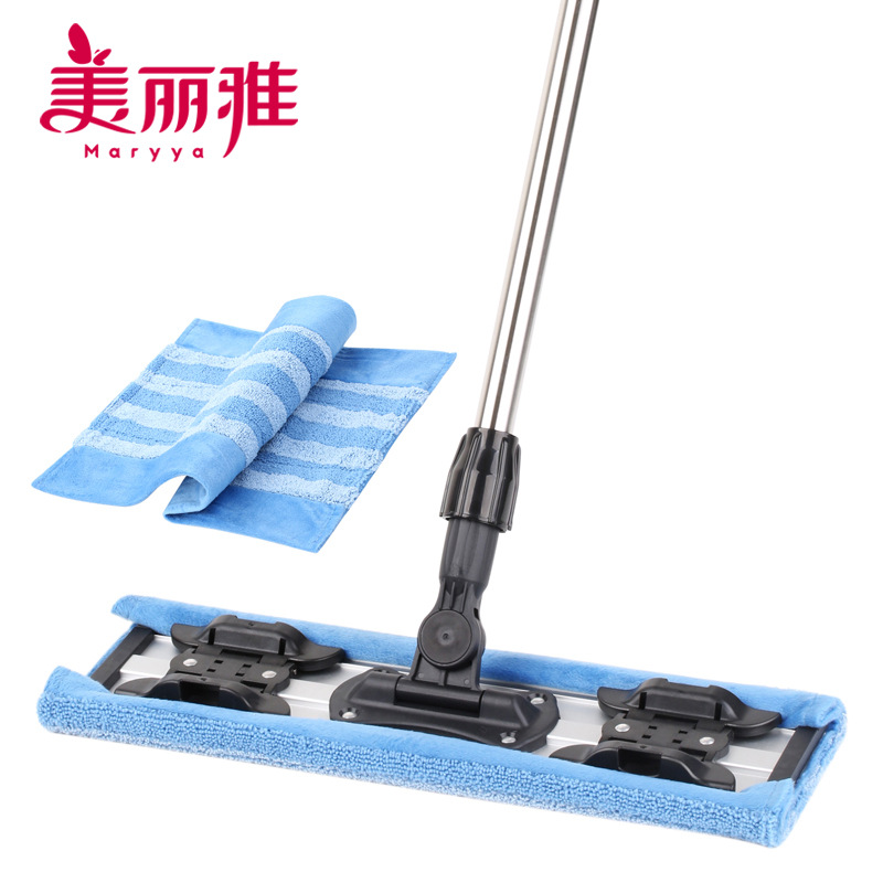 美丽雅亲亲400平板地拖 蝴蝶夹子 夹毛巾拖把 铝合金底板 网销版