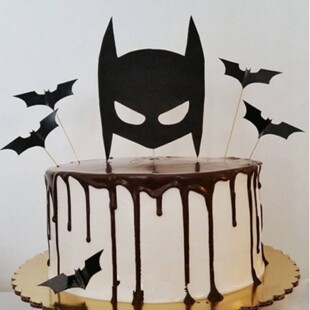 Учетная запись о украшении торта черная серия Batman Set The Cake Decoration Theme Plug -In Flag