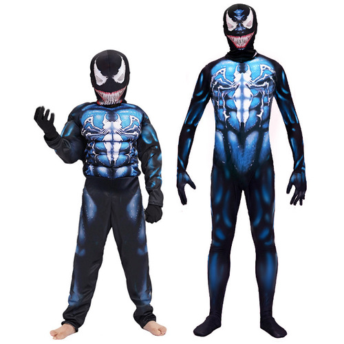 Venom cosplay performance suit Venom symbiote muscle suit black Spider-Man adult and children's performance suit