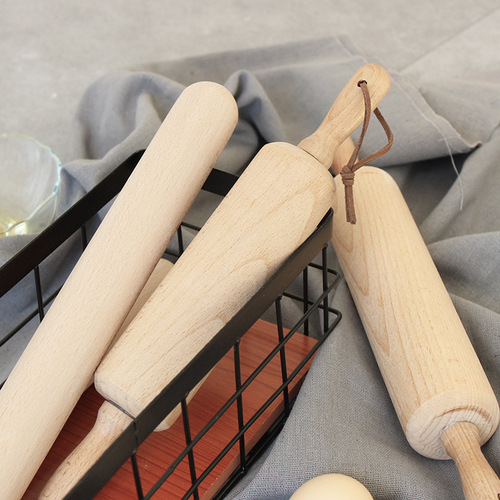 Beech rolling pin wooden rolling pin rolling dough baking tool dumpling skin roller rolling pin roller pressing pin