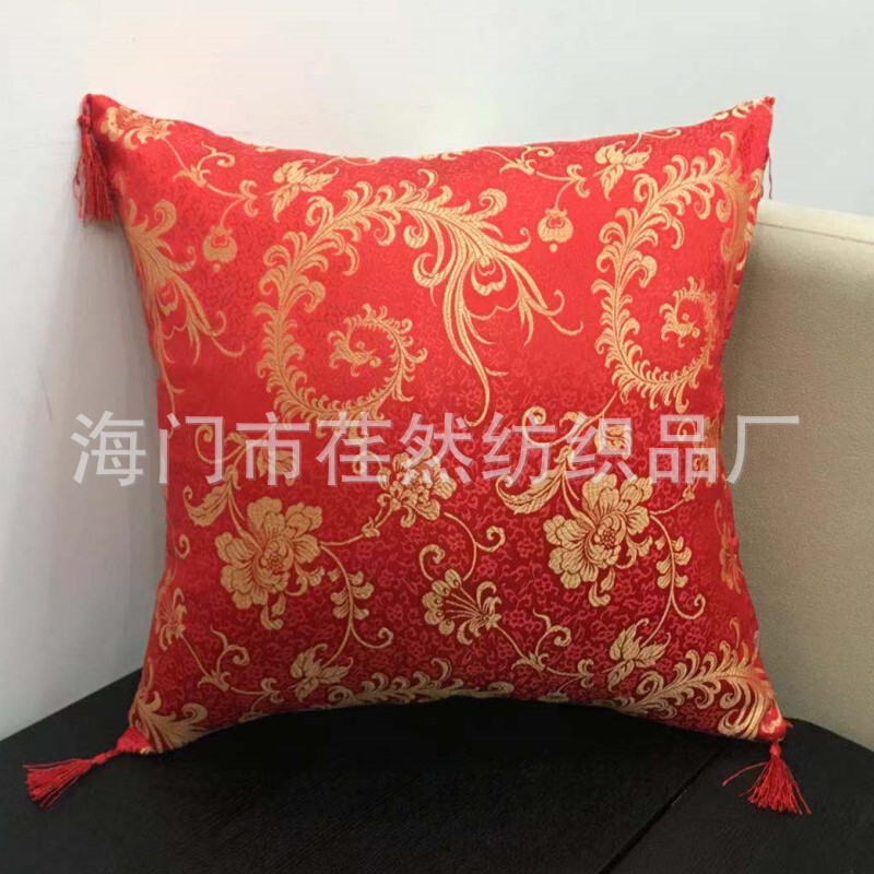 中国の古典的なスタイルの錦織のクッションカバーの赤い木の実木のソファーの装飾のお茶の椅子のクッションの抱き枕カバーの自動車のクッション|undefined