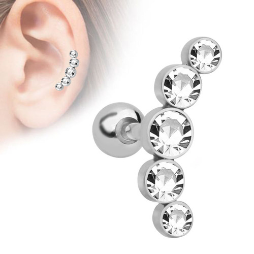 European and American new stainless steel Czech diamond earrings, earrings, ear bone piercing jewelry