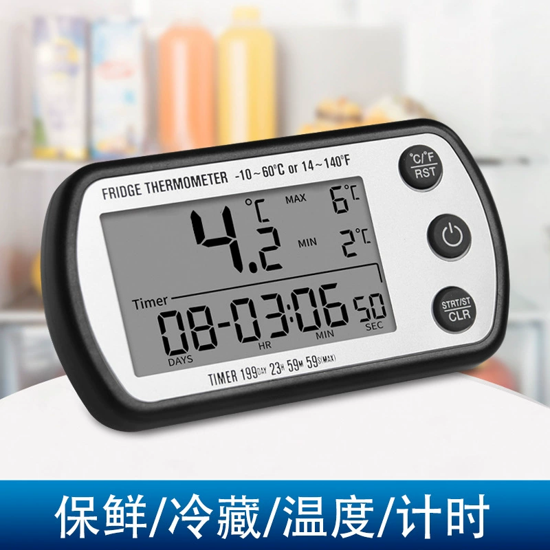 Морозильная камера Размер магнитного поглощения Значение Термометр для записи Сохранение еды Термометр времени Водонепроницаемый электронный термометр для холодильника