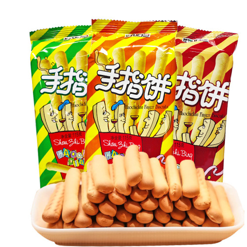 Delicious Finger Biscuits 115g Grinding Sticks Bagged Snack Food Nostalgic Snack Wholesale and Distribution Bear Character Biscuits