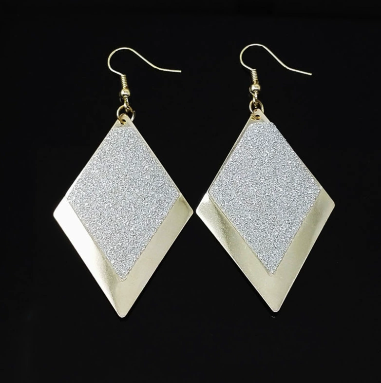 Earrings — European punk style, metallic twists and drops, gold/silver/black, lightweight