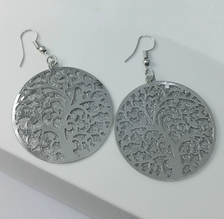 Earrings — European punk style, metallic twists and drops, gold/silver/black, lightweight