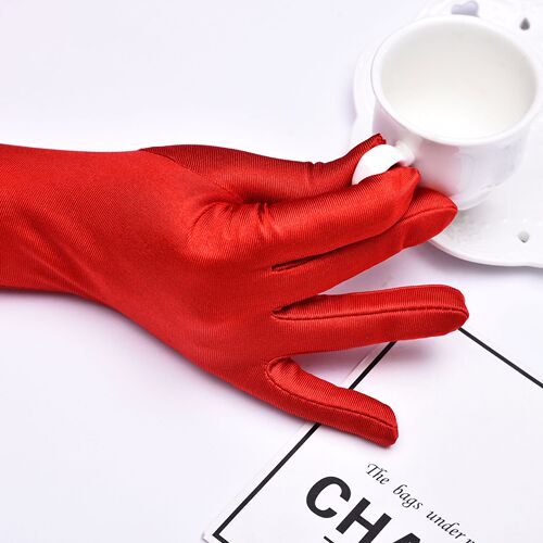 Women's Adjustable Length Spandex Gloves for Square Dancing, Formal White Gloves, Riding Women's Elastic Sun Protective Gloves