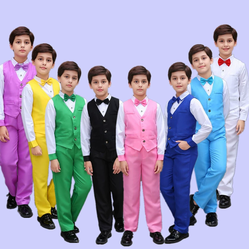 Детская детская одежда для выступлений, мужские и женские комбинезоны, платье принцессы, жилет для хора, костюм, детское выступление с декламацией