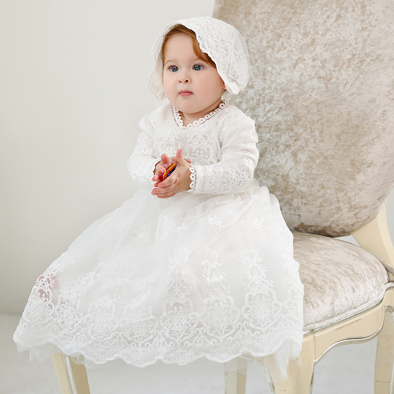 Amazon Cross Border Children's Ladded Baptism Dress Girl Baby Baby Wedding Dress Dress Girl's Baptism dress Amazon Cross Border Children's Ladded Baptism Dress Girl Baby Baby Wedding Dress Dress Girl's Baptism dress