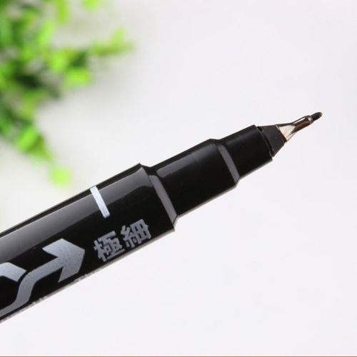Wholesale small double-ended water-based erasable marker extremely fine non-fading painting hook pen writing pen black red and blue