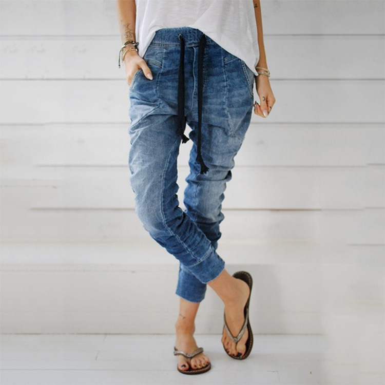 Direkter Kauf von Damen-Jeanshosen mit Bindebändern, Harun-Hosen_voghion.com