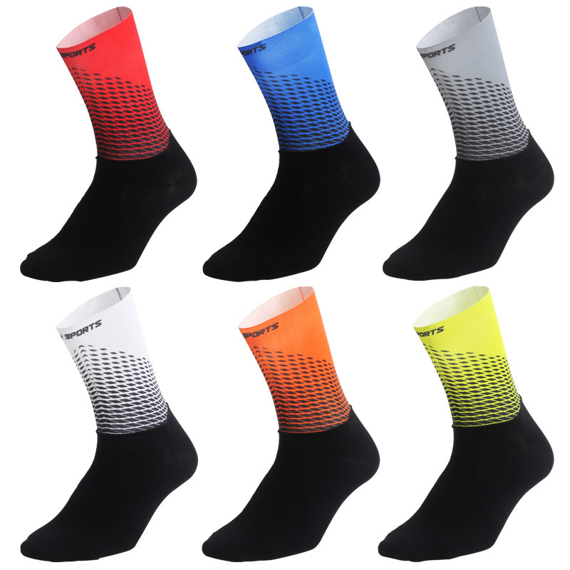 Breaking Wind Cycling Socks Competitive Road Bicycle Running Mountaineering Non-Slip Summer Breathable Men's and Women's Mid-Calf Sports Socks